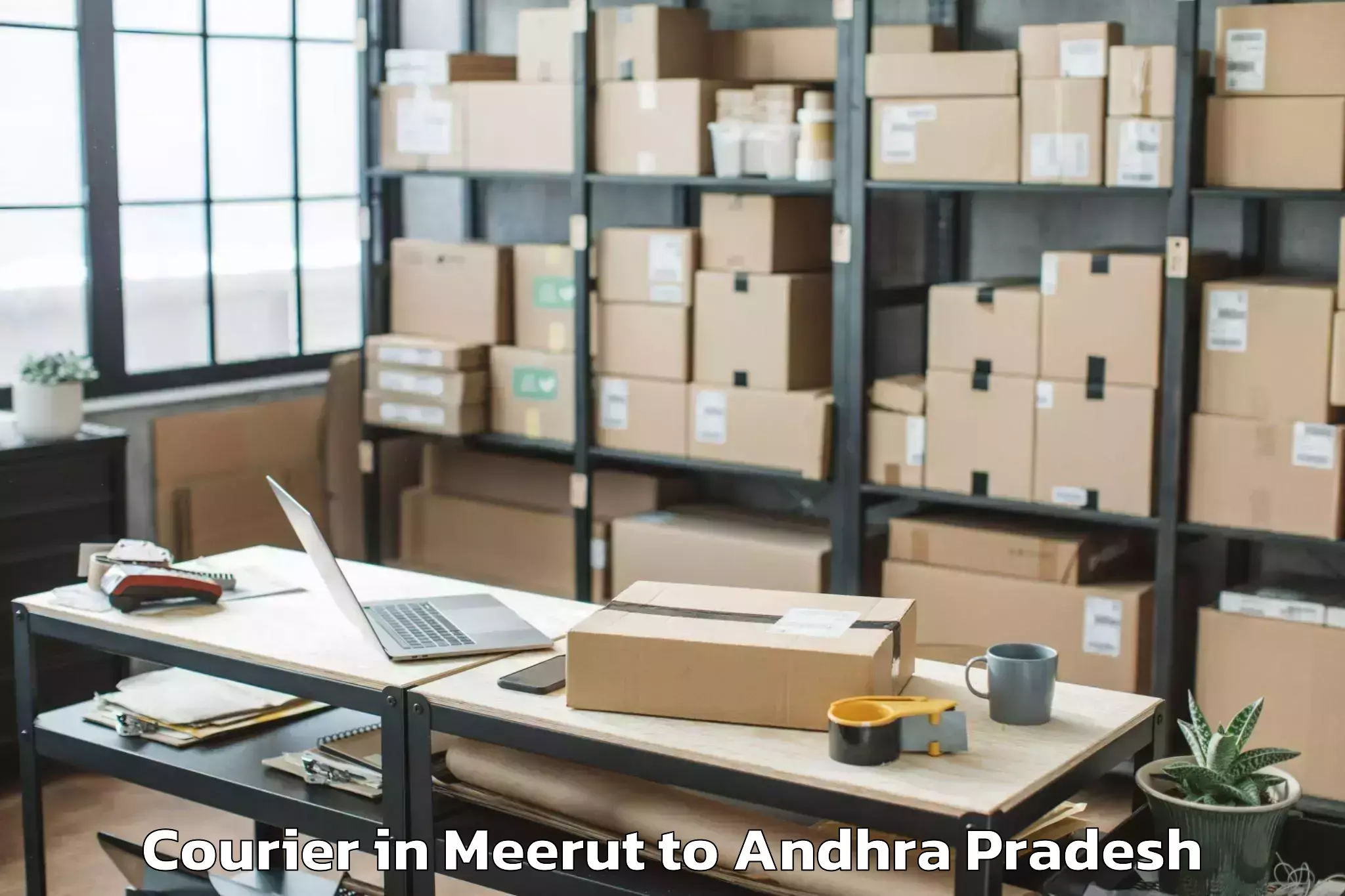 Easy Meerut to Maddikera East Courier Booking